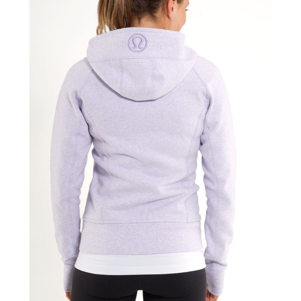 Vtg Y2K Lululemon Heathered Purple Fleece Lined Scuba Hoodie | Athleisure Preppy - Picture 7 of 16